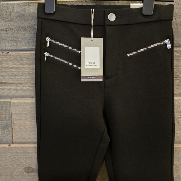 ZARA Trafaluc Collection Womens Pants Size Small Black Skinny Ankle High Rise - Picture 4 of 8